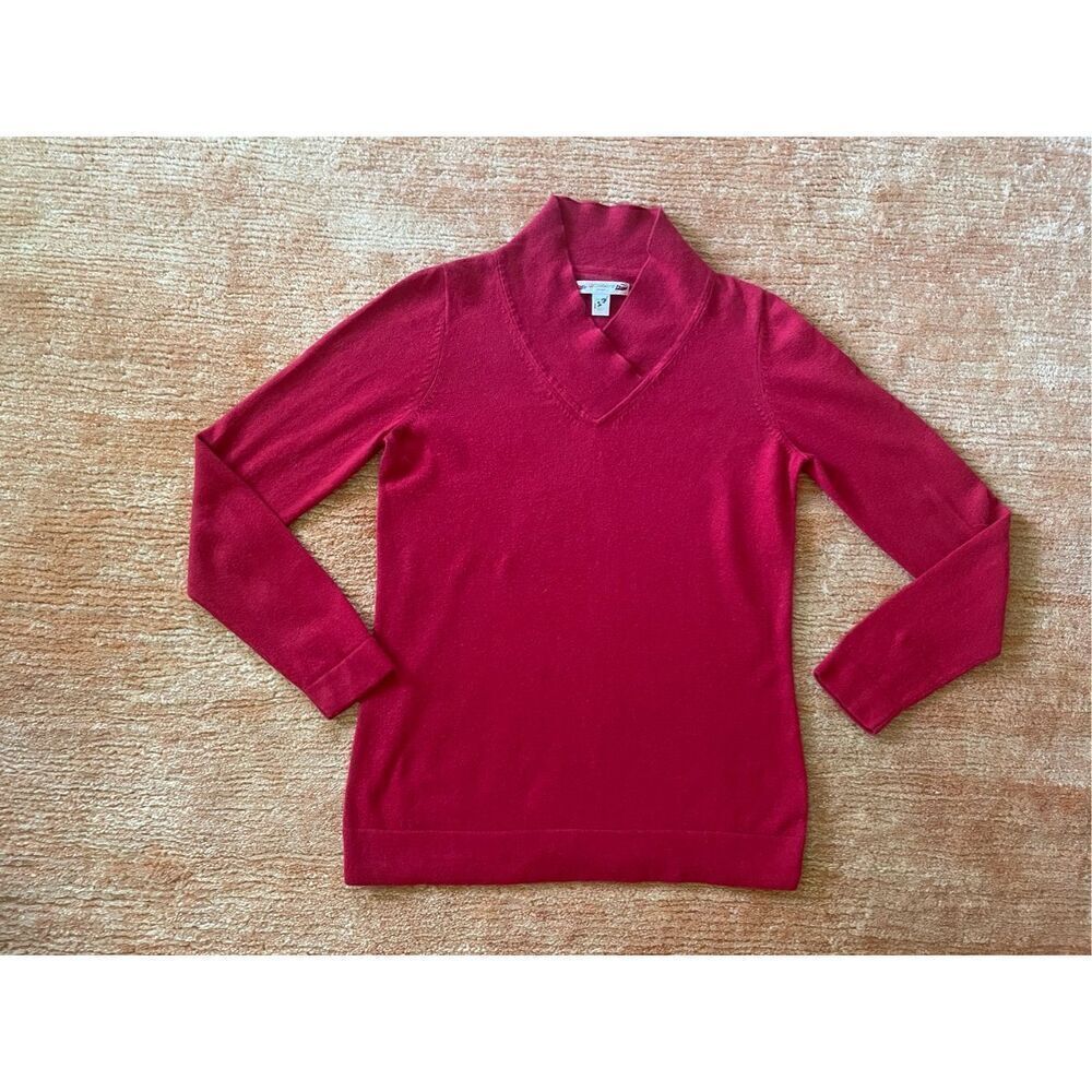 LIZ CLAIBORNE red  sweater 85% COTTON  15% CASHMERE M